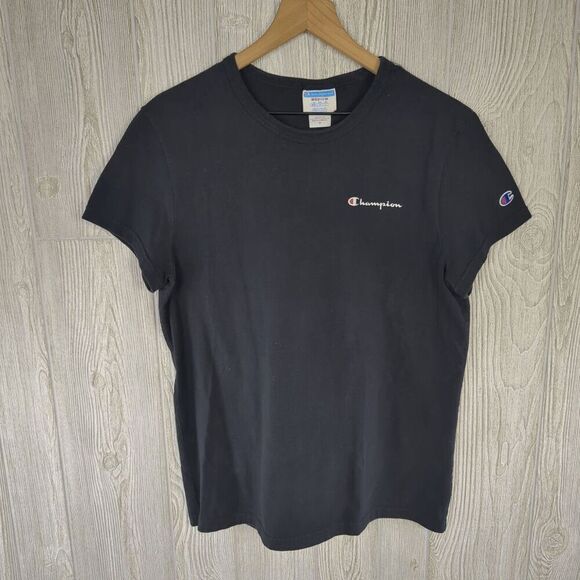 Vintage Champion Women's Medium Black Classic Short Sleeve T-Shirt - Picture 1 of 6